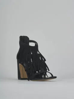 Sandali tacco 10cm camoscio nero