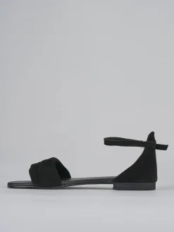 Sandali tacco 1cm camoscio nero