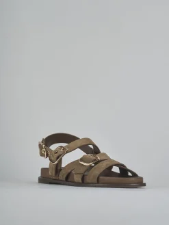 Sandali tacco 1cm camoscio testa