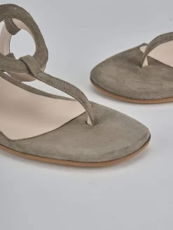 Sandali tacco 3cm camoscio beige