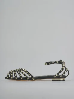 Sandali tacco 1cm camoscio sostenible nero