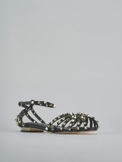 Sandali tacco 1cm camoscio sostenible nero