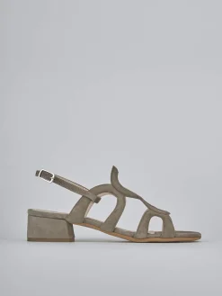 Sandali tacco 3cm camoscio beige