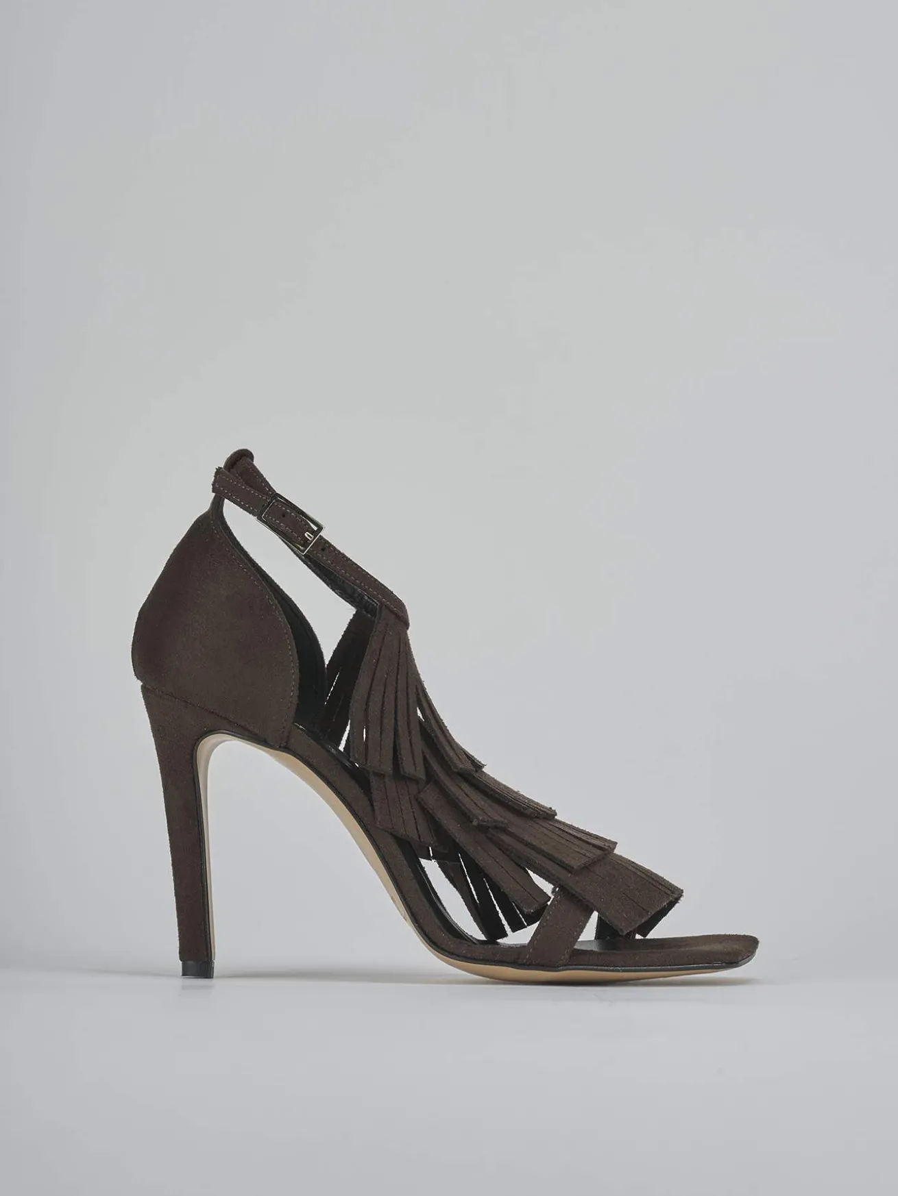 Sandali tacco 10cm camoscio testa