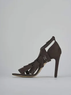 Sandali tacco 10cm camoscio testa