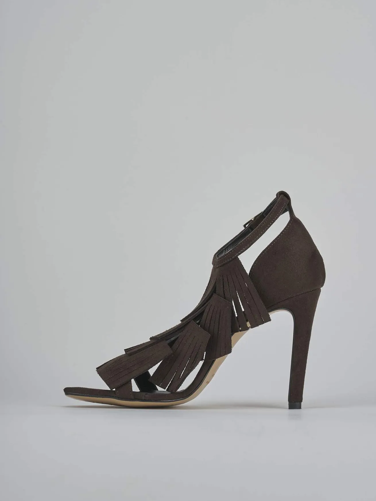 Sandali tacco 10cm camoscio testa