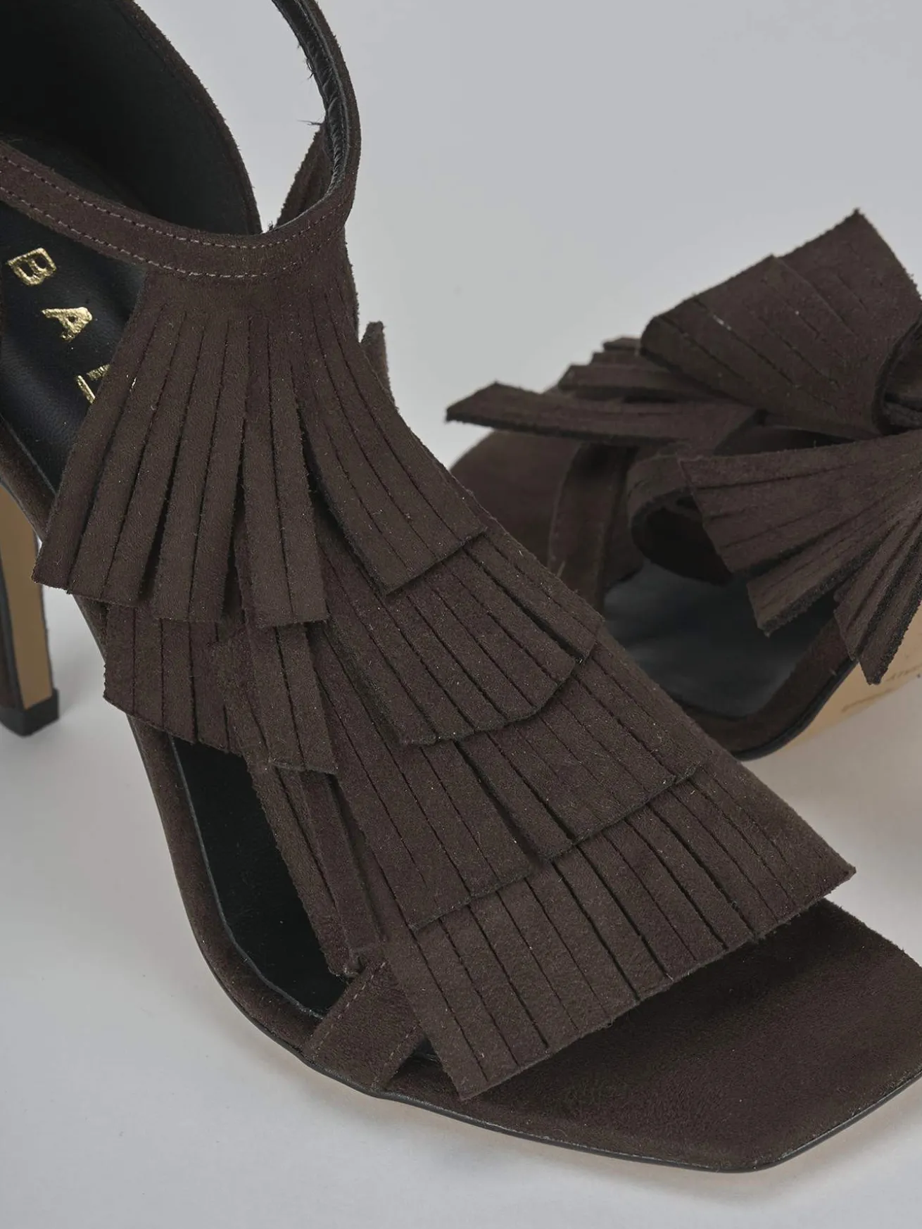 Sandali tacco 10cm camoscio testa