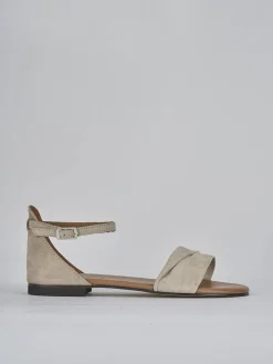 Sandali tacco 1cm camoscio beige