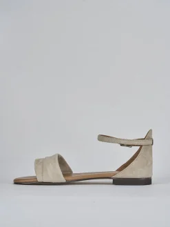 Sandali tacco 1cm camoscio beige