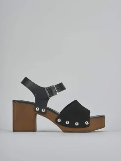 Sandali tacco 8cm camoscio nero