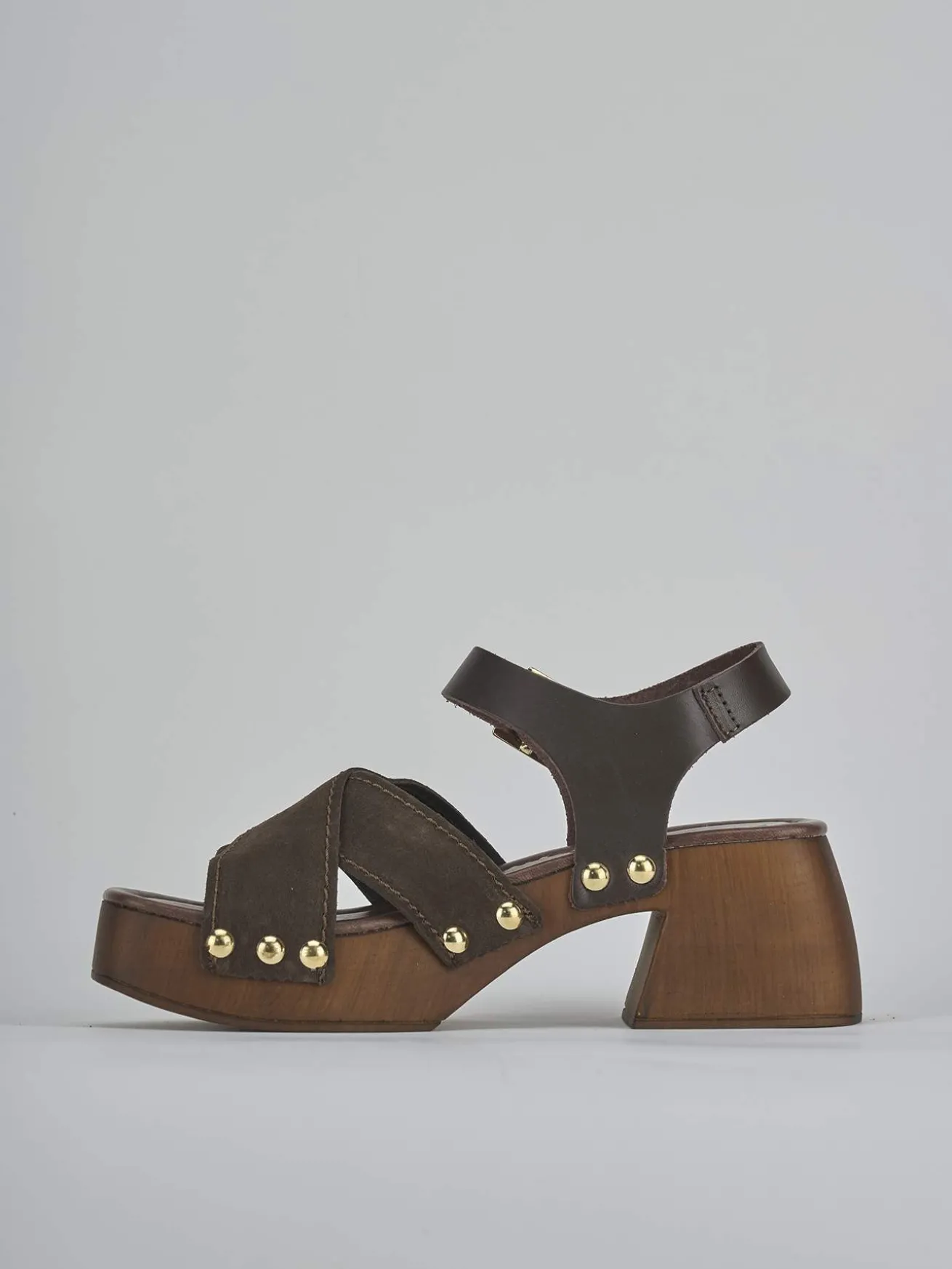 Sandali tacco 7cm camoscio testa