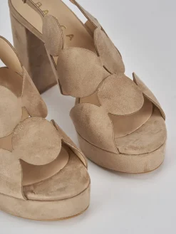 Sandali tacco 9cm camoscio beige