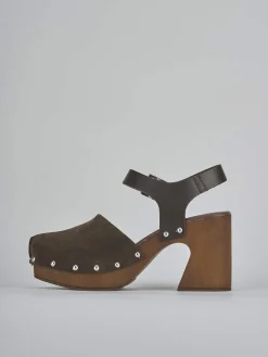 Sandali tacco 9cm camoscio testa