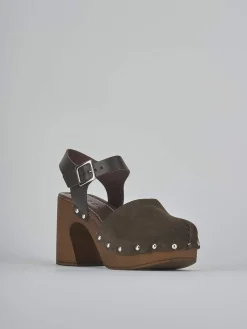 Sandali tacco 9cm camoscio testa