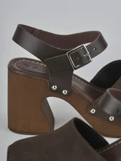 Sandali tacco 9cm camoscio testa