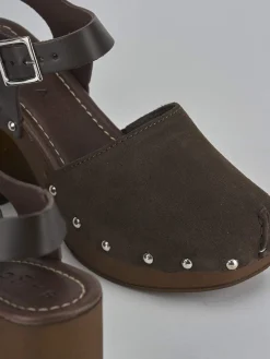 Sandali tacco 9cm camoscio testa