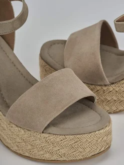 Sandali tacco 9cm camoscio beige