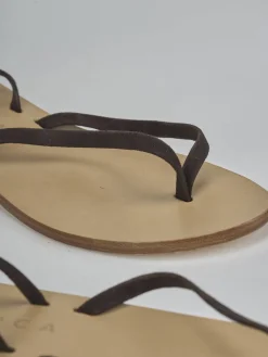 Sandali tacco 1cm camoscio testa