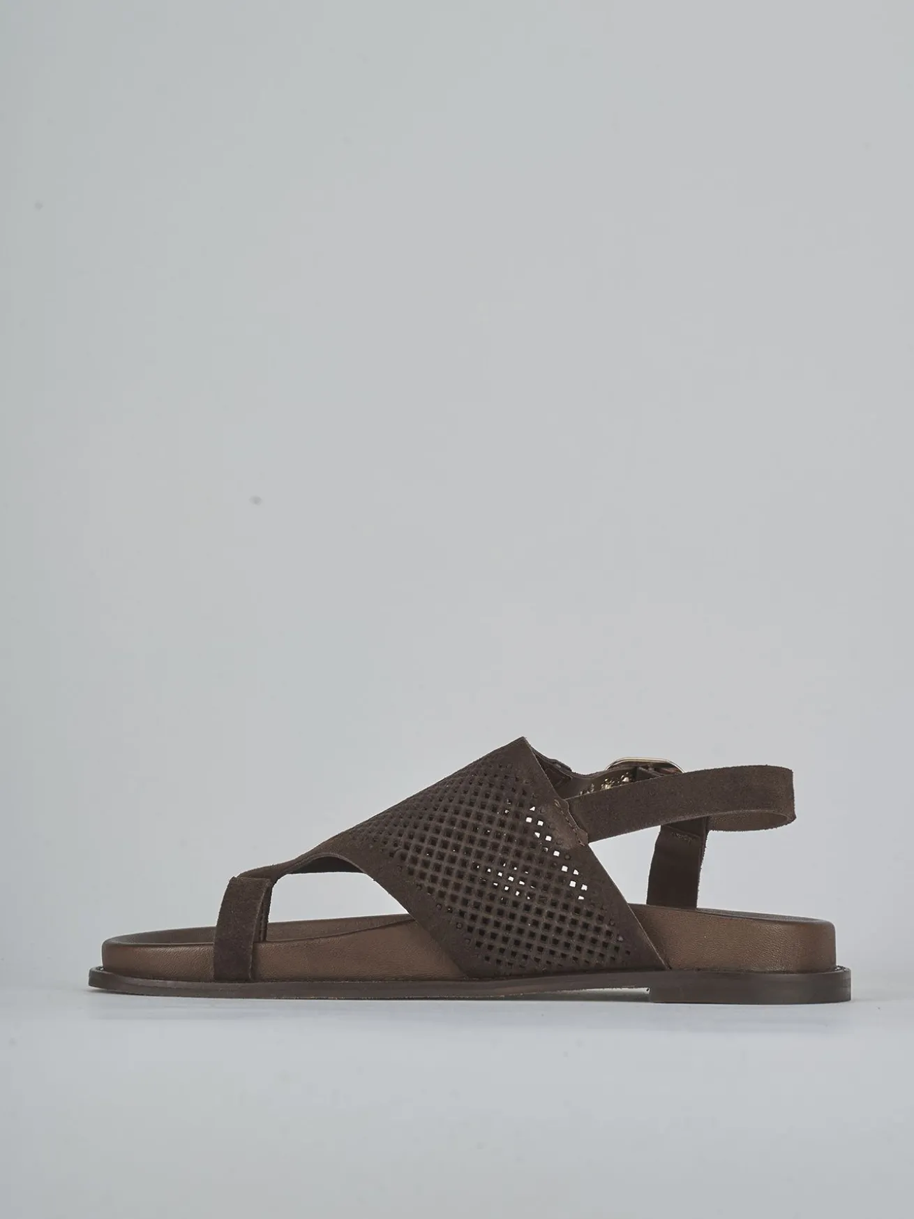 Sandali tacco 1cm camoscio testa