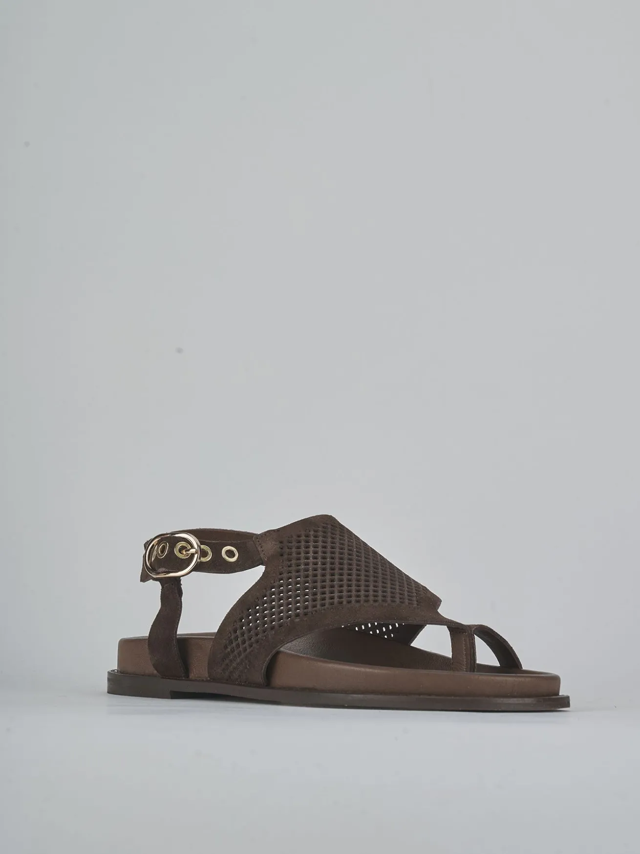 Sandali tacco 1cm camoscio testa