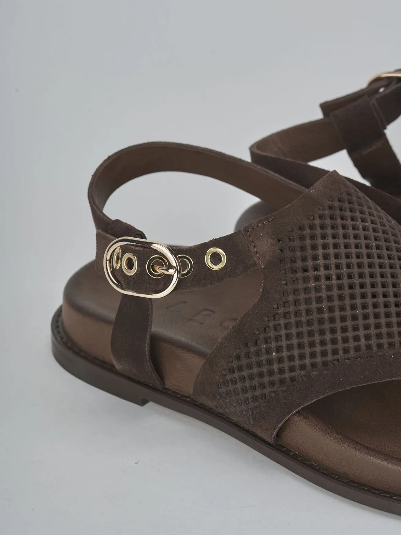 Sandali tacco 1cm camoscio testa