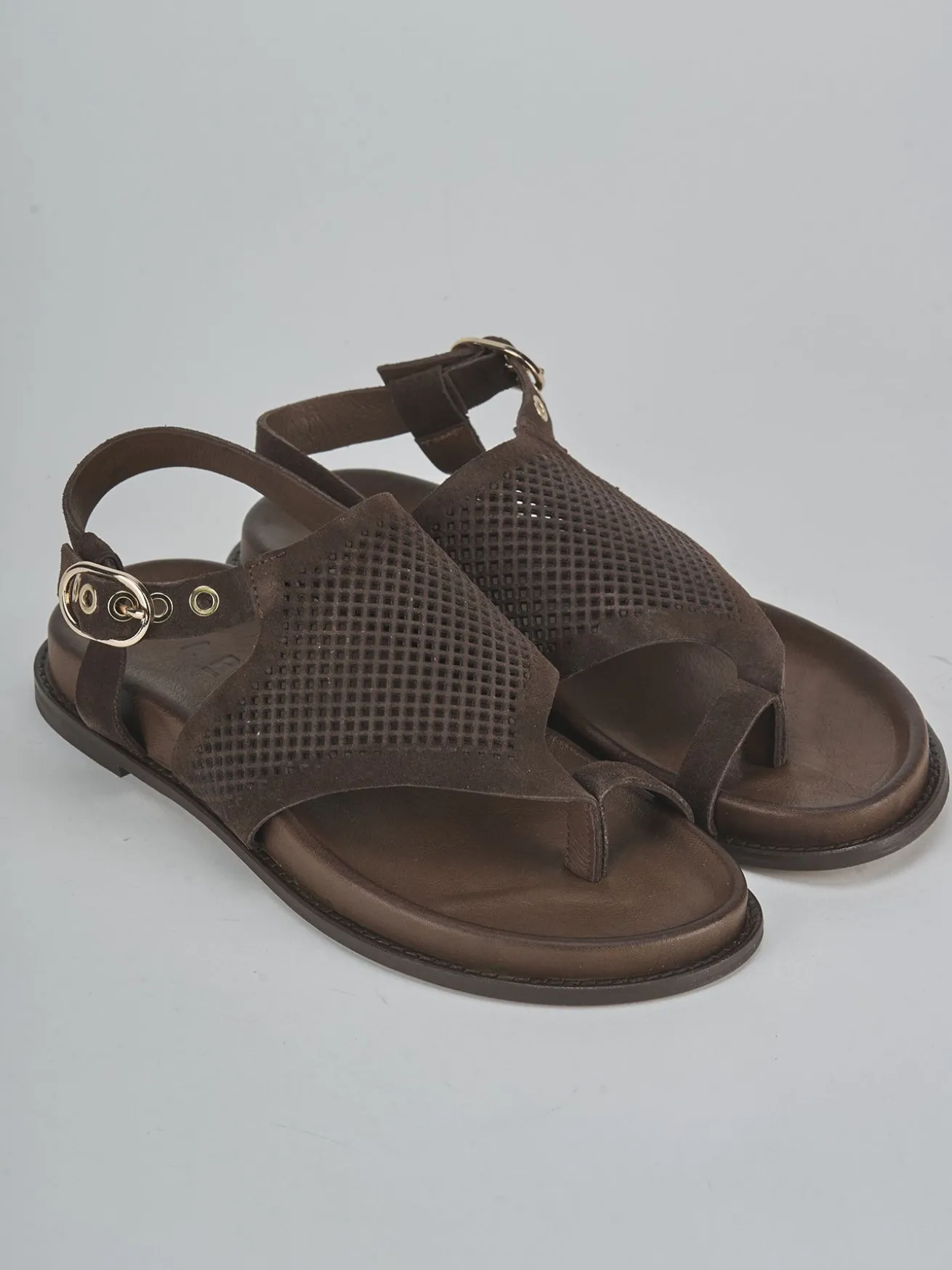 Sandali tacco 1cm camoscio testa