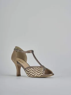 Sandali tacco 7cm camoscio bronzo