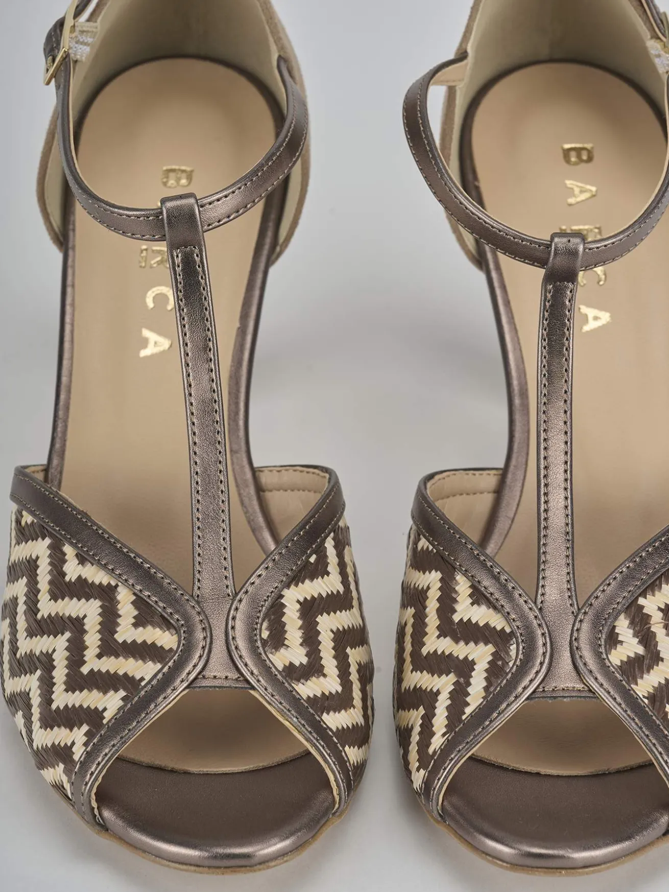 Sandali tacco 7cm camoscio bronzo