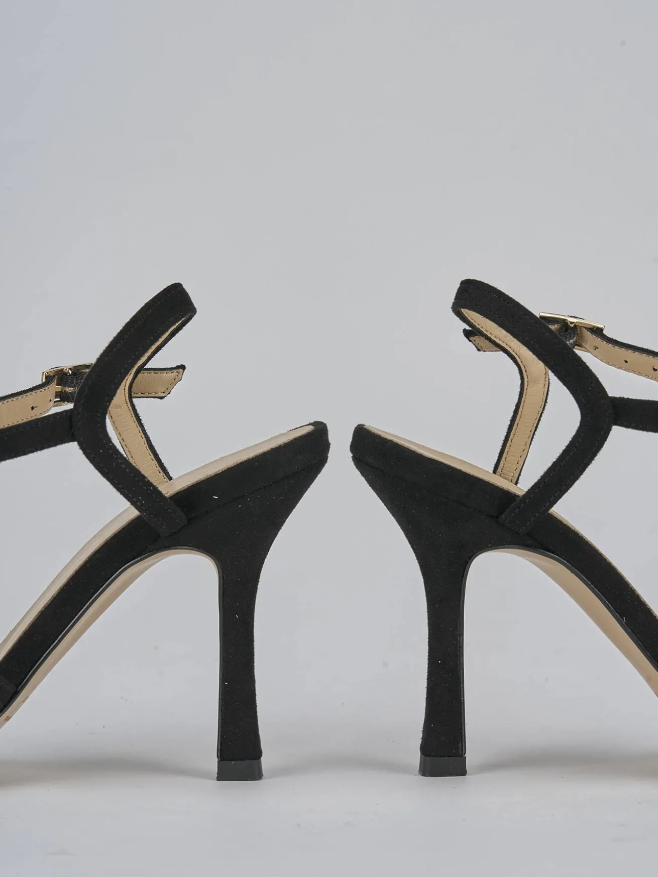 Sandali tacco 8cm camoscio nero