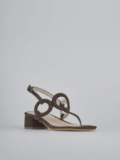 Sandali tacco 3cm camoscio testa