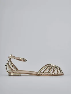 Sandali tacco 1cm camoscio sostenible beige