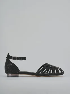 Sandali tacco 2cm camoscio sostenible nero