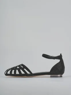 Sandali tacco 2cm camoscio sostenible nero