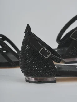 Sandali tacco 2cm camoscio sostenible nero