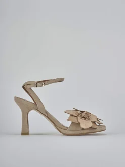 Sandali tacco 9cm camoscio beige