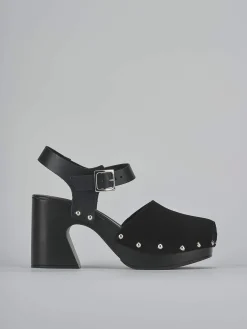 Sandali tacco 9cm camoscio nero