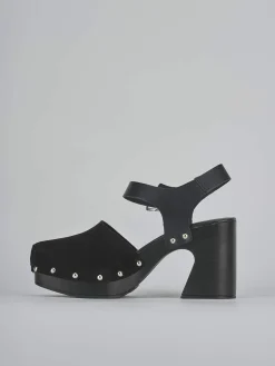 Sandali tacco 9cm camoscio nero