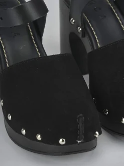 Sandali tacco 9cm camoscio nero