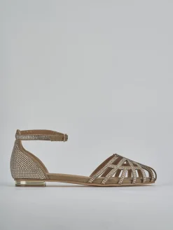 Sandali tacco 2cm camoscio sostenible beige