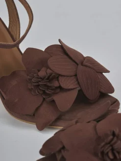 Sandali tacco 9cm camoscio testa