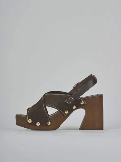 Sandali tacco 9cm camoscio testa