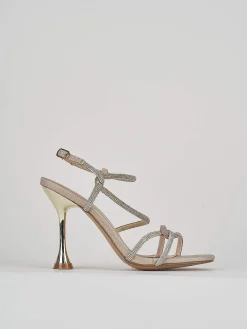 Sandali tacco 9cm glitter oro