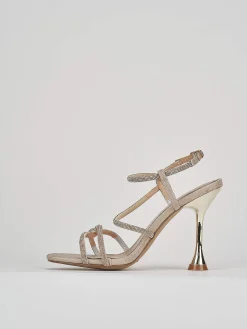 Sandali tacco 9cm glitter oro