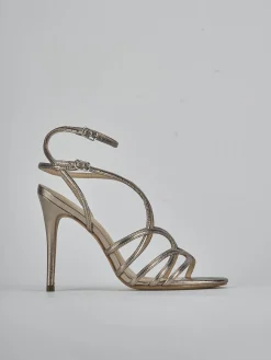 Sandali tacco 10cm laminato argento