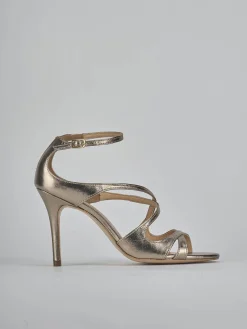 Sandali tacco 9cm laminato argento