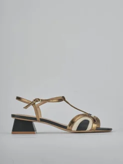 Sandali tacco 4cm laminato nero