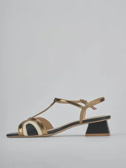 Sandali tacco 4cm laminato nero