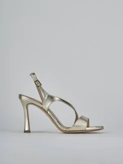 Sandali tacco 9cm laminato oro