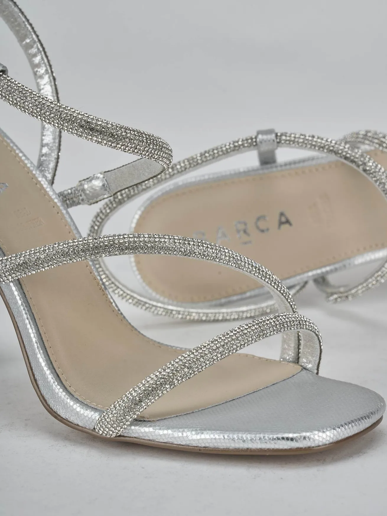 Sandali tacco 10cm pelle argento