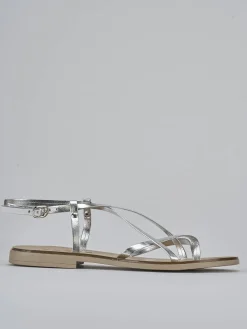 Sandali tacco 1cm pelle argento